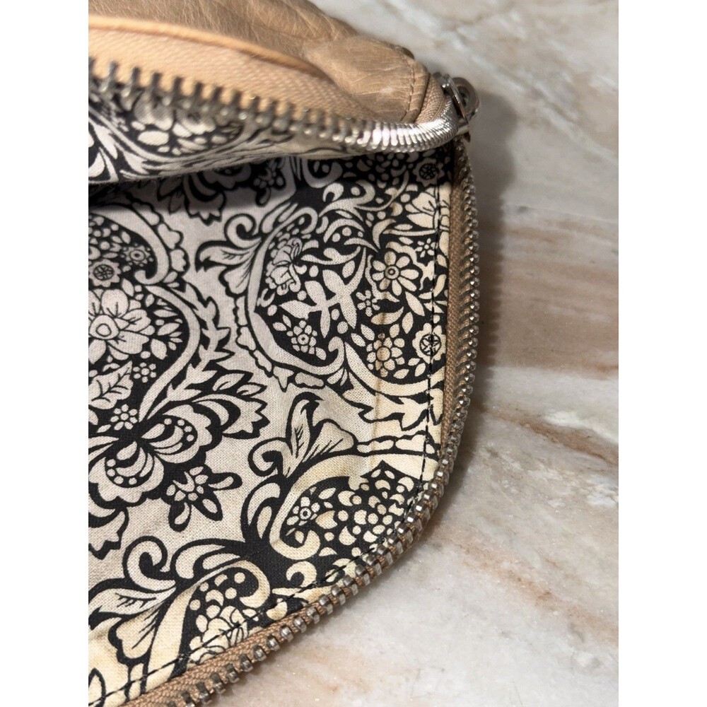Hobo International Effe Asymmetrical Distressed Camel Leather Clutch Wallet - Picture 9 of 16
